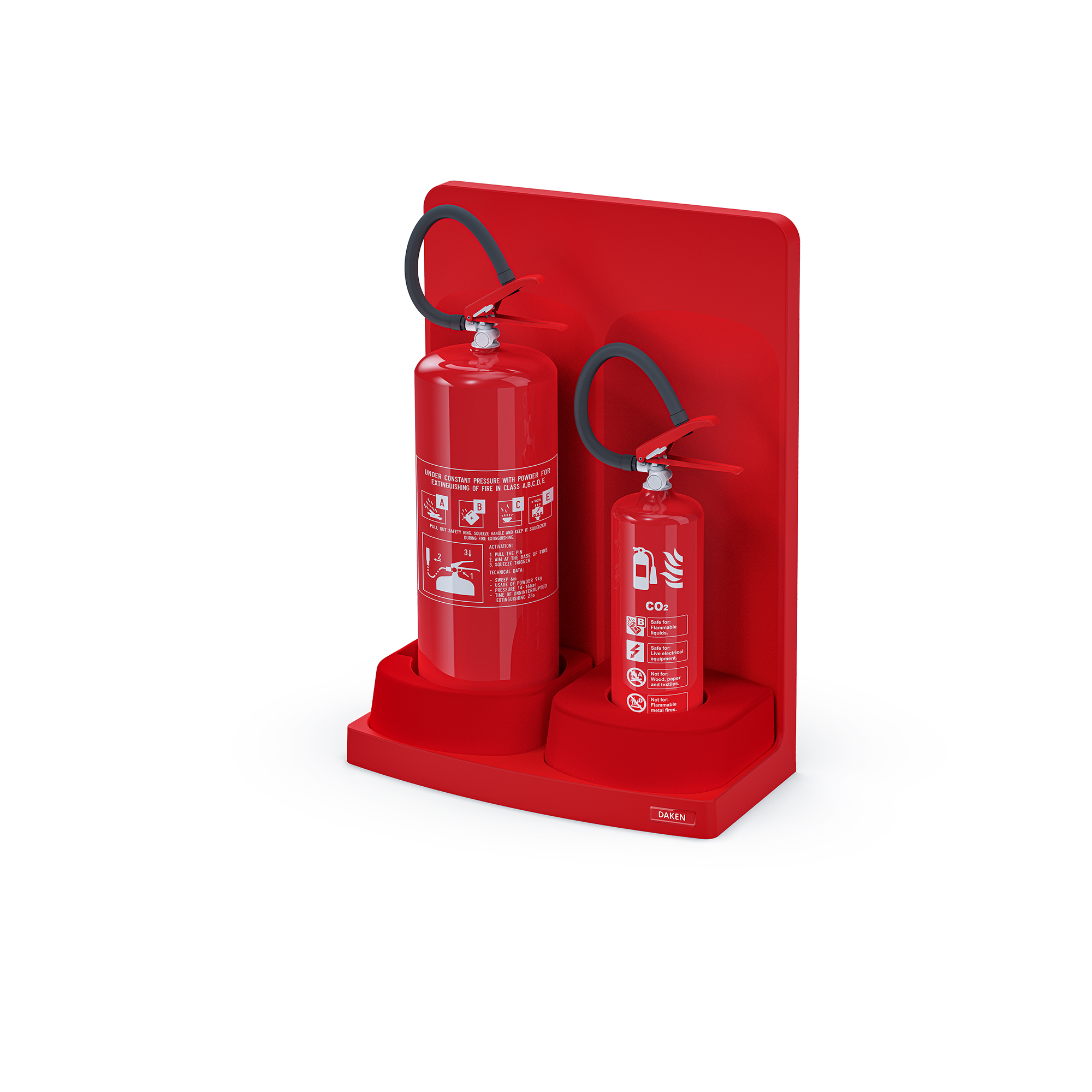 Frame doppio con estintore ed adattatore
