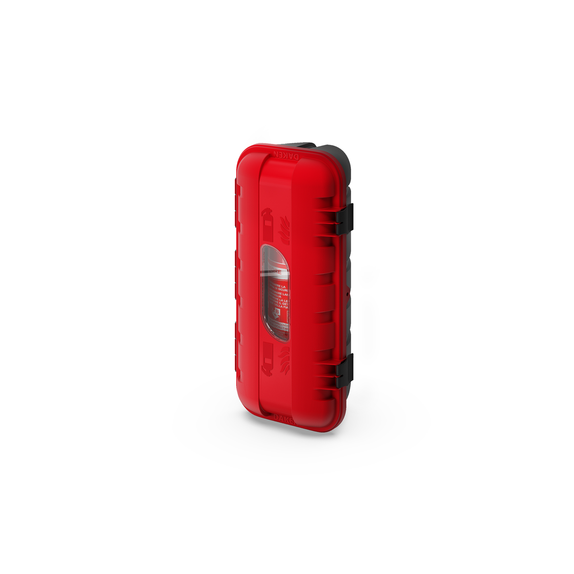 Daken Strike 82500 | Coffre à extincteur pour camion en plastique, rouge, avec hublot d'inspection