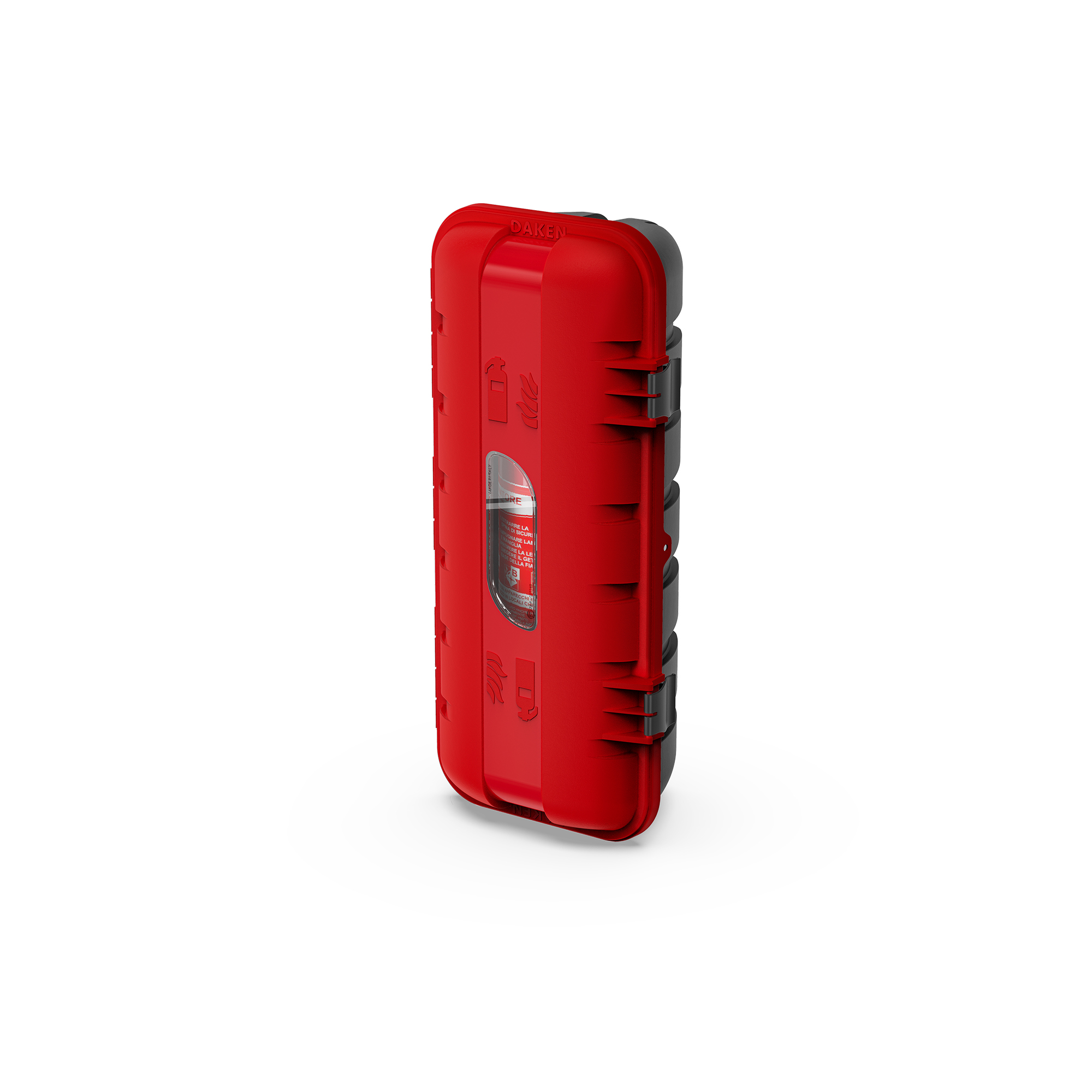 Daken Strike 82510 | Coffre à extincteur pour camion en plastique, rouge, avec hublot d'inspection