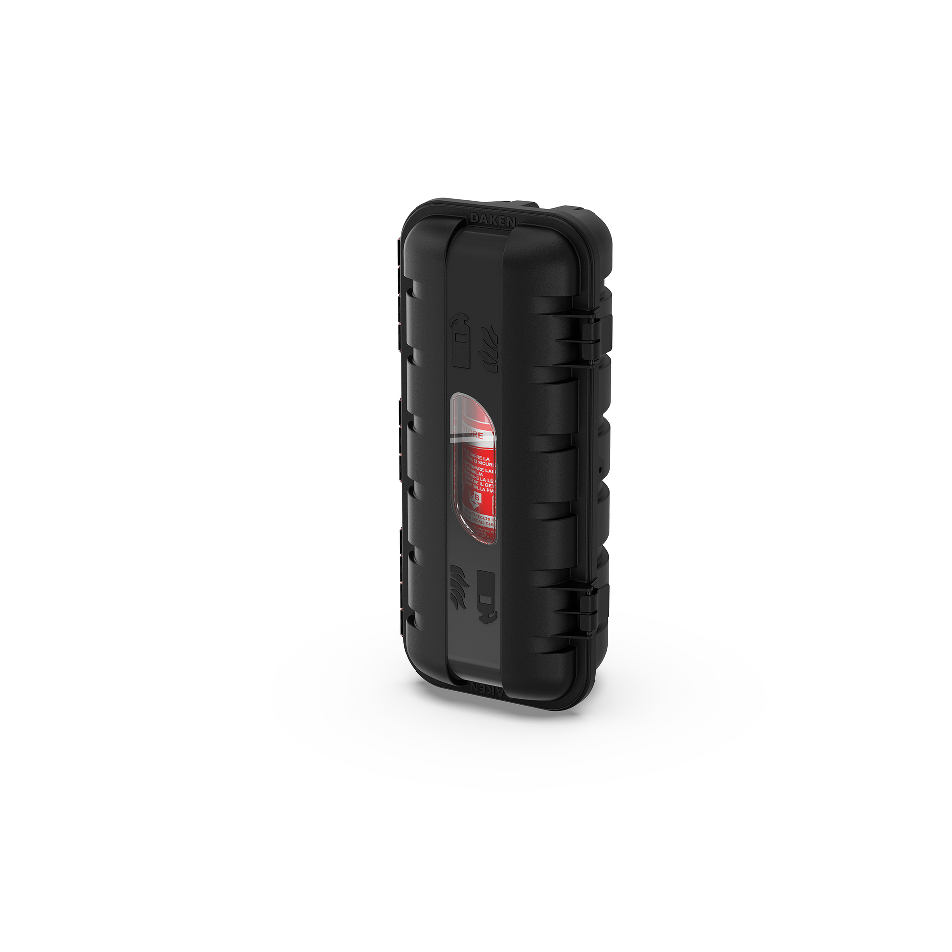 Daken Strike 82521 | Porta estintore per camion in plastica, nero, con vetro d'ispezione